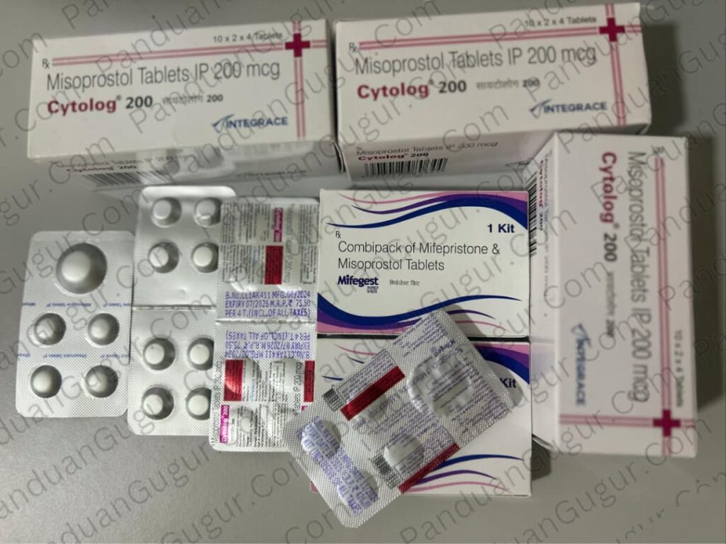 Gambar pek Cytolog Misoprostol 200mcg dan MTP Kits untuk pengguguran kandungan, rujukan panduangugur.com