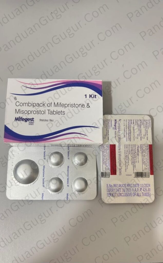 Pek MTP Kits mengandungi kombinasi Mifepristone dan Misoprostol untuk pengguguran kandungan, rujukan di panduangugur.com